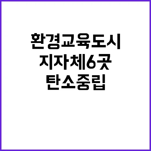 환경교육도시 충북 지자체 6곳 탄소중립 도전!