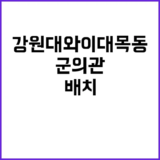 군의관 추가 배치 강원대와 이대목동 포함!