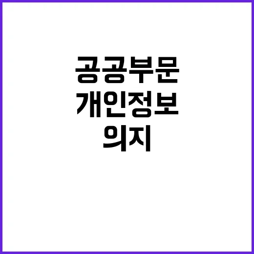 개인정보 보호 공공부문 강화 의지의 진실!