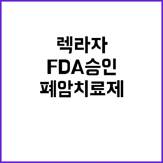 국산 폐암치료제 ‘렉라자’ FDA 승인 새로운 희망!