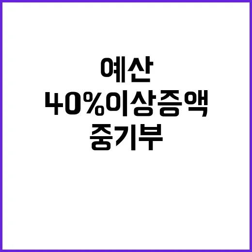 예산 증가 전망 중기부 “2025년 40% 이상 증액”