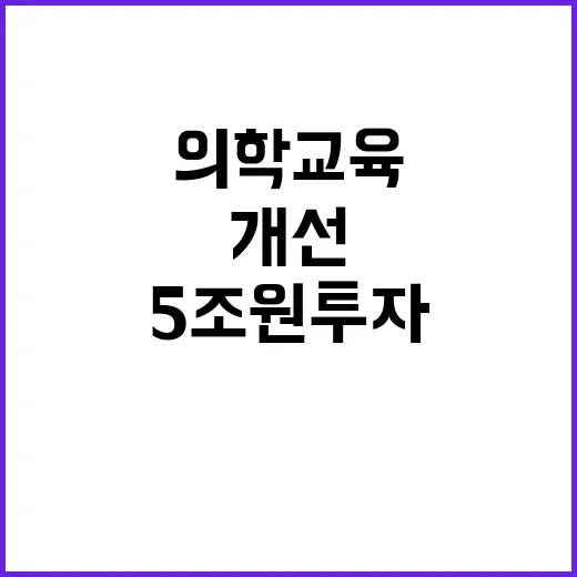 의학교육 개선 5조…