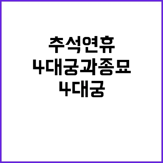 추석 연휴 무료 개방되는 4대궁과 종묘!