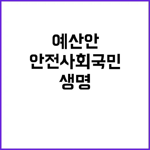 안전 사회 국민 생명과 재산 보호의 새로운 예산안!