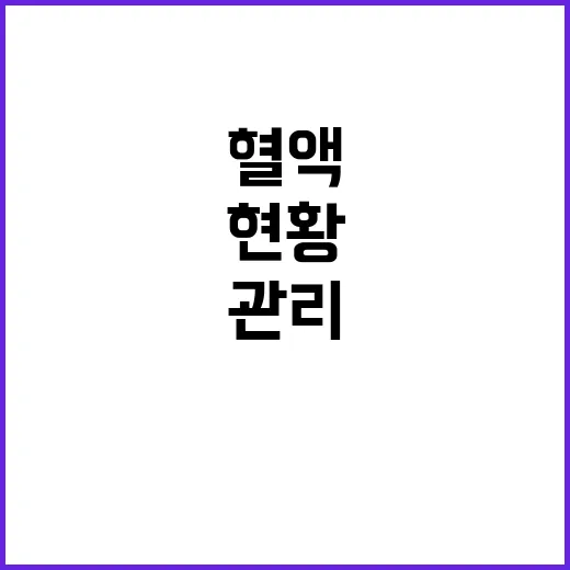 “혈액 보유량과 공급량 면밀한 관리 현황 공개”