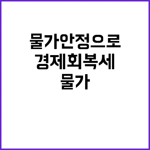 경제 회복세 물가 …