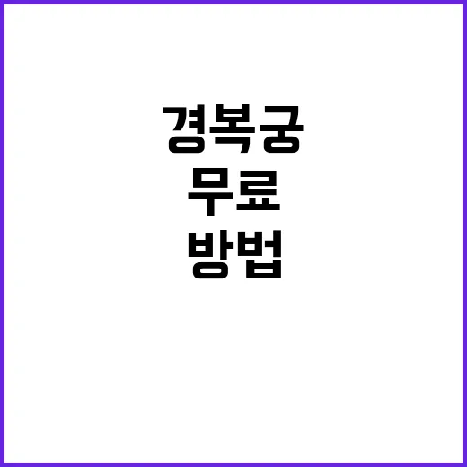 ‘경복궁’ 무료 참여 방법 놓치지 마세요!