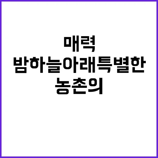 농촌의 매력 밤하늘…