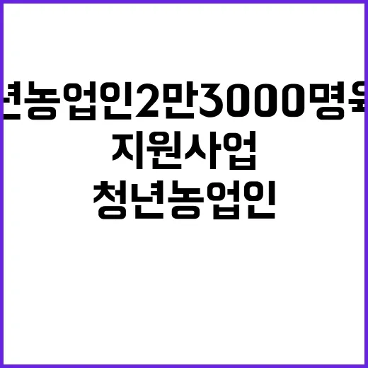 청년농업인 2만 3000명 육성과 지원 사업 확대!