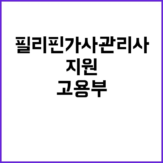 필리핀 가사관리사 지원 고용부의 숨겨진 노력 공개!