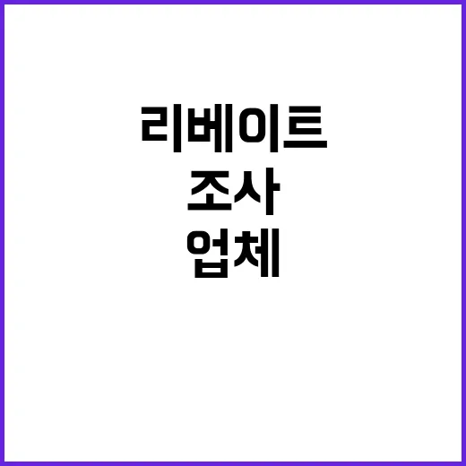 국세청 47개 업체 리베이트 조사 시작한다!