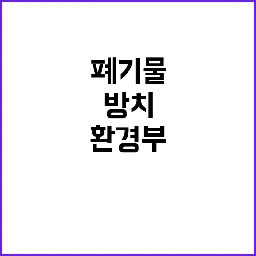 환경부 방치폐기물 감소 실적에 대하여 놀라운 사실!