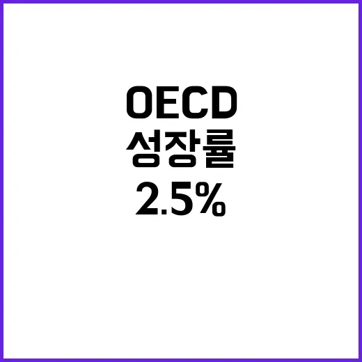 OECD 한국 경제 성장률 2.5% 내년 2.2% 예측!