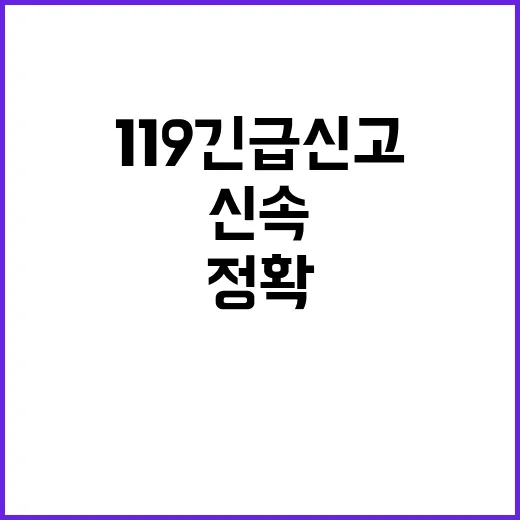 ‘119긴급신고’ 새로운 변화! 신속하고 정확한 효율!