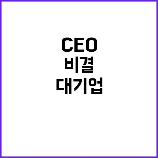 대기업 CEO의 비…