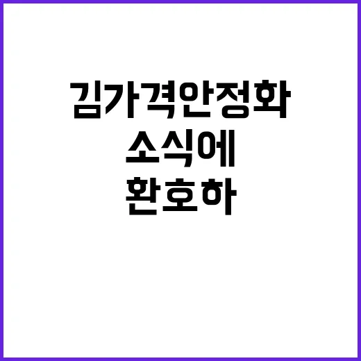 김 가격 안정화 소식에 소비자들 환호하다!