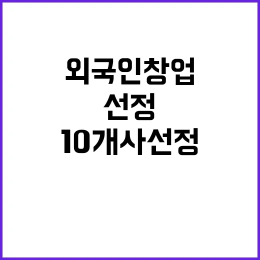 지원금 6000만 원 외국인 창업 10개 사 선정!