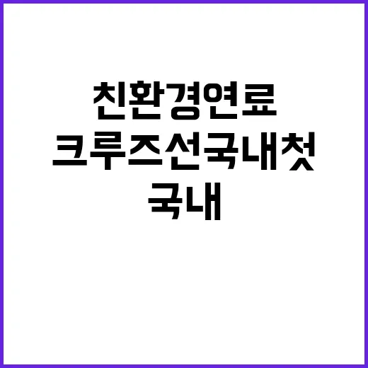 친환경연료 크루즈선 국내 첫 발걸음!