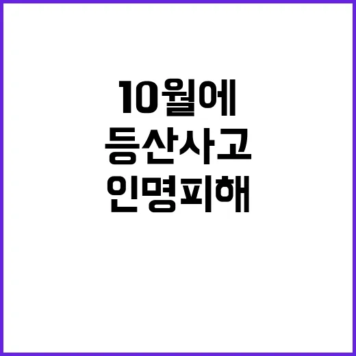 등산사고 10월에 인명피해 급증 이유는?