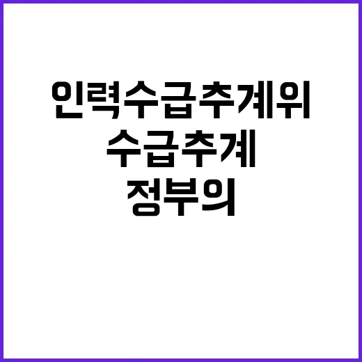 인력수급추계위 정부…