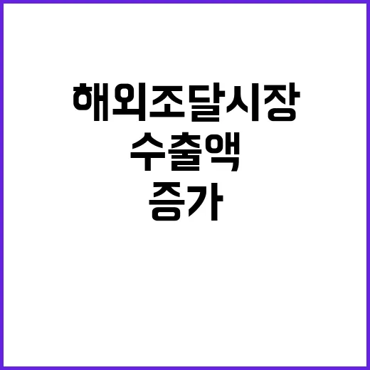 해외조달시장 수출액 증가의 놀라운 사실 공개!