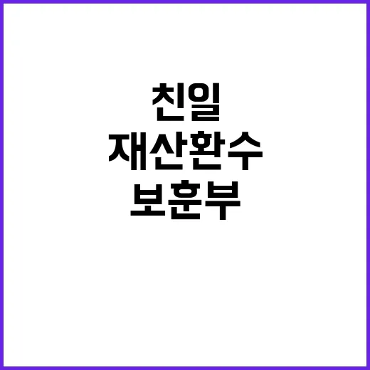 보훈부 친일귀속재산 환수 제도 운영의 진실!