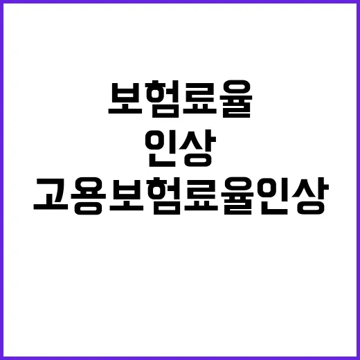 고용보험료율 인상 검토 없음! 사실 확인하세요!