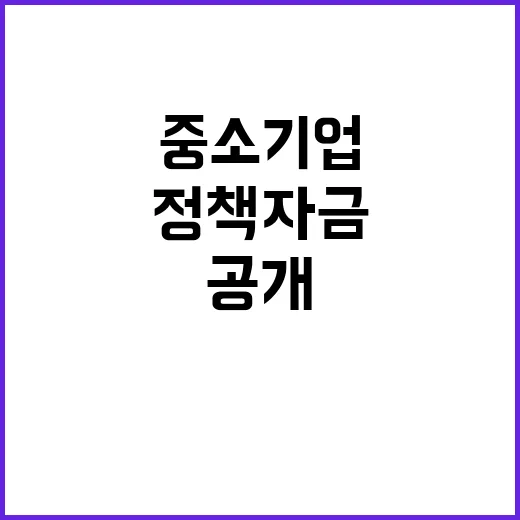 중소기업 정책자금 중소벤처기업 지원 계획 공개!