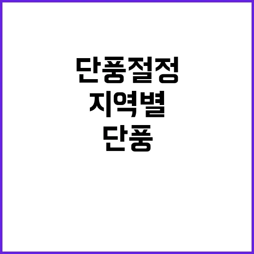 단풍 절정 지역별 …