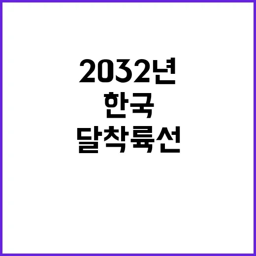 한국 2032년 달 착륙선 발사 계획 발표!