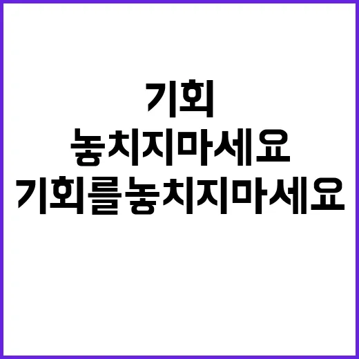 기회를 놓치지 마세…