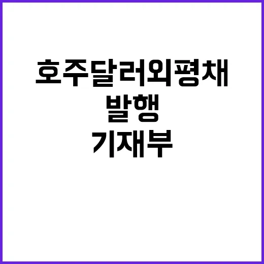 호주 달러 외평채 기재부 발행 첫걸음!