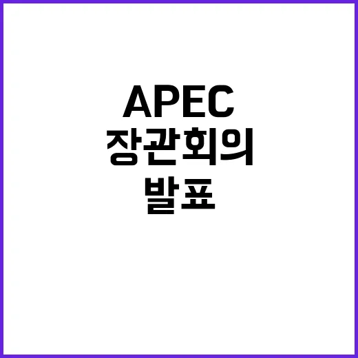 디지털 장관회의 APEC 최초 발표에 세계가 주목!