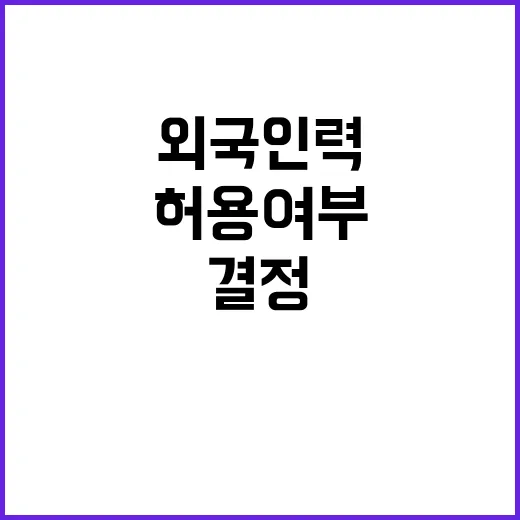 “외국인력 허용 여…