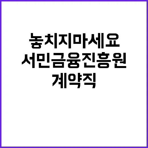 서민금융진흥원 비정…