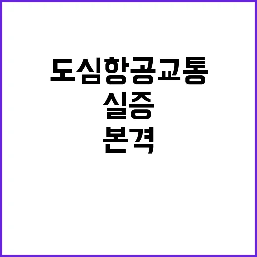 도심항공교통 다음 달 본격 실증 시작!