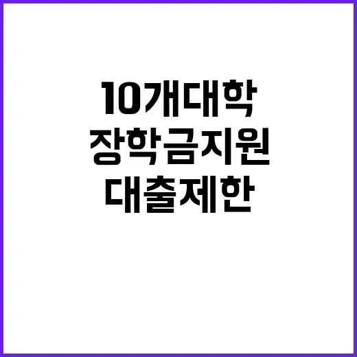 장학금 지원 10개 대학 대출 제한 소식!