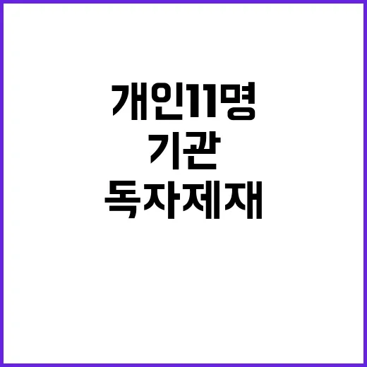 대북 독자제재 개인 11명과 기관 15곳 지정!