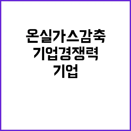 온실가스 감축 기업 경쟁력의 새로운 전환점!