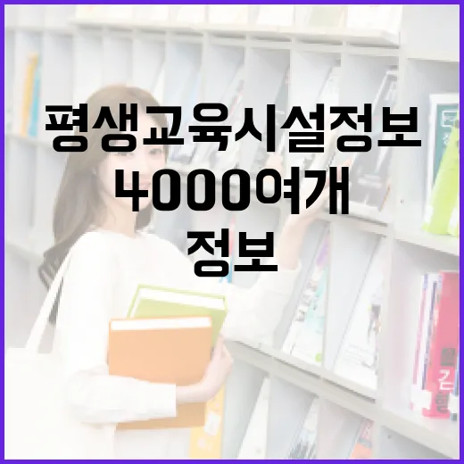 평생교육시설 정보 4000여 개 최초 공개!