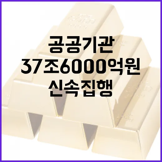 신속 집행 공공기관의 37조 6000억원 경기 회복!