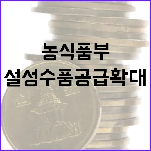 “농식품부 설 성수품 공급 확대 계획 발표!”