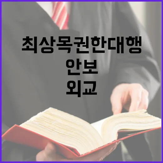 외교와 안보 최상목 권한대행의 강력한 메시지!