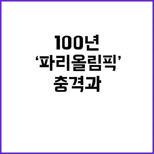 ‘파리올림픽’ 100년, 충격과 아름다움의 새로운 시작!