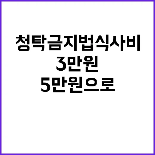 청탁금지법 식사비 …