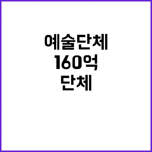 예술단체 인증서 수여 지원금 160억 규모 공개!