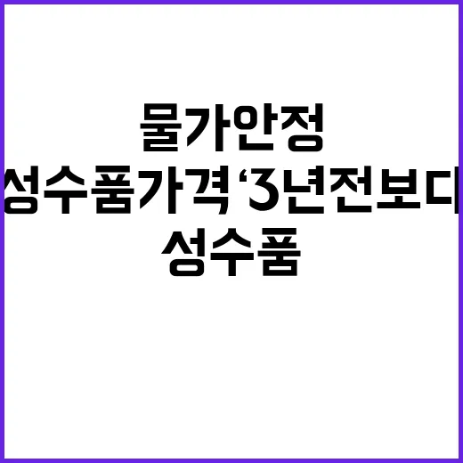 물가 안정 성수품 …