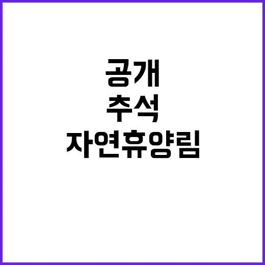 자연휴양림 추석 명…