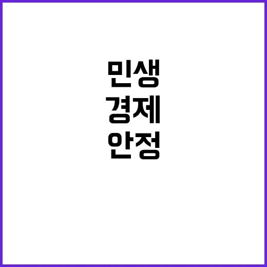 지역경제 투자 민생안정 목표의 새로운 전환점!