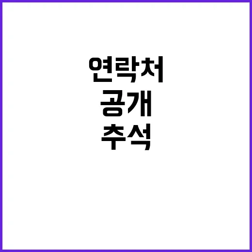 추석 선물세트 공개! 당신의 비상연락처 필요하다!